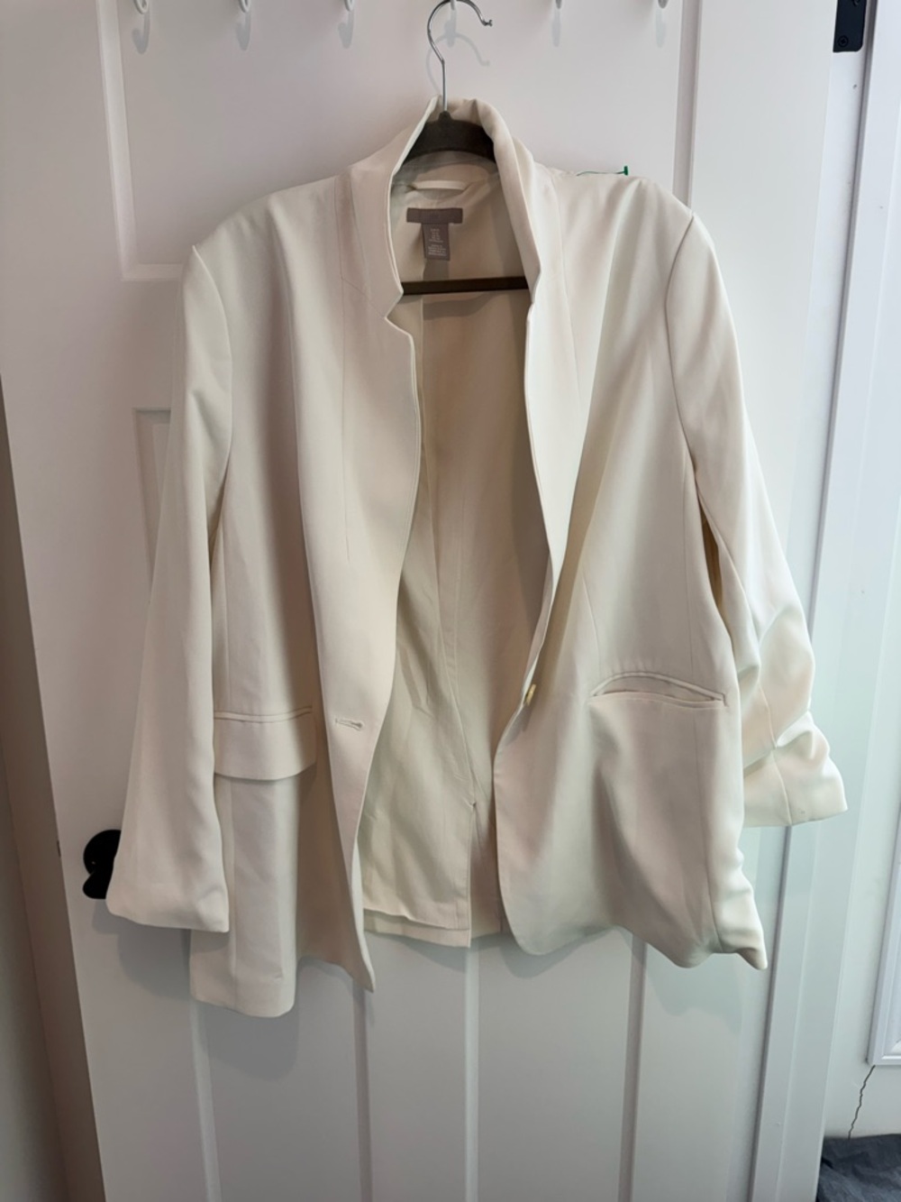 H&M Cream Open-Front Blazer Jacket
